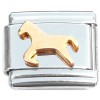 T149 Horse Running Goldtone Italian Charm
