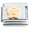 T158 Cute Flower Goldtone Italian Charm