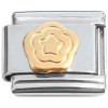T159 Flower or Star Goldtone Italian Charm