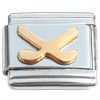 T160 Hockey Sticks Goldtone Italian Charm
