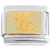T223yellow Dollar Sign Yellow Italian Charm