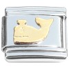 T225 Whale Water Spout Goldtone Italian Charm