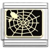 T3017gold Spider Web Gold on Black Italian Charm