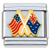 T3065 Australia and USA Flags Italian Charm