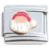 T3097 Santa White Beard Red Hat Italian Charm