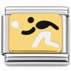 T3121blackwhite Tennis Player Black White Italian Charm
