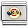 T3153black BK Logo Vintage Game Black Text Italian Charm