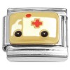 T3160 Ambulance on Gold Italian Charm