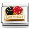 T3162rdbk Las Vegas Dice Red and Black Italian Charm