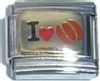 T3187 I Love Basketball Italian Charm