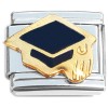 T331 Graduation Cap Tassels Black Italian Charm