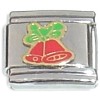 T3358 Red Bells Green Ribbon Italian Charm