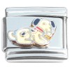 T346white Cute Puppy Dog White Italian Charm