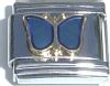T347dkblue Butterfly in Dark Blue Italian Charm