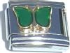 T347green Butterfly in Green Italian Charm