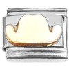 T3565 Big White Cowboy Hat Italian Charm