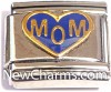 T3569blue Mom On Blue Heart Italian Charm