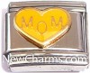 T3569YELLOW Mom On Yellow Heart Italian Charm