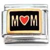 T3715 Mom Red Heart on Black Italian Charm