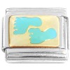 T386blue Blue Footprints Gold Italian Charm