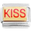 T390 Kiss Red Text Italian Charm
