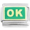 T417 Ok Green Okay Italian Charm