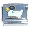 T444 Duck White Black Italian Charm