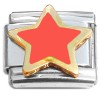 T496orange Big Star Orange Italian Charm