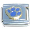 T500BLUE Paw Print Blue Animal Italian Charm