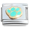 T500blue Animal Paw Print Light Blue Italian Charm