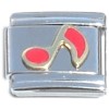 T504red Music Note Song Red Italian Charm
