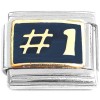 T531black Number One Black Italian Charm