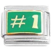 T531green Number One Green Italian Charm