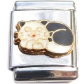 13mmT345 Black And White Cat 13mm Italian Charm