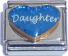 Daughter on Blue Heart Italian Charm