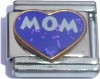 CT9011 Mom on Purple Heart Italian Charm