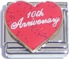 CT9041 10th Anniversary Red Heart Italian Charm