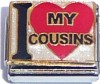 CT9053 I Love My Cousins Red Heart Italian Charm