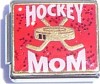 CT9112 Hockey Mom on Red Italian Charm