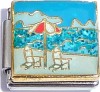 CT9166 Beach Chairs and Umbrella Italian Charm