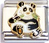 CT9183 Panda Eating Bamboo Italian Charm