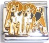 CT9184 Pair of Beagle Dogs Italian Charm