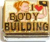 I Love Body Building Italian Charm