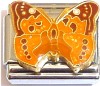 Orange Butterfly Italian Charm