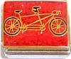 Tandem Bike for Two on Red Italian Charm