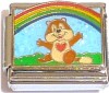 CT9352 Teddy Bear and Rainbow Italian Charm