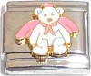 Teddy Bear Wearing Pink Italian Charm