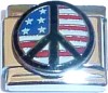 CT6178 USA Flag in Peace Sign Italian Charm