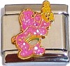 CT6194 Cheer Bear Pink GLITTER Italian Charm