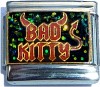 CT6208 Bad Kitty on Black Glitter Italian Charm